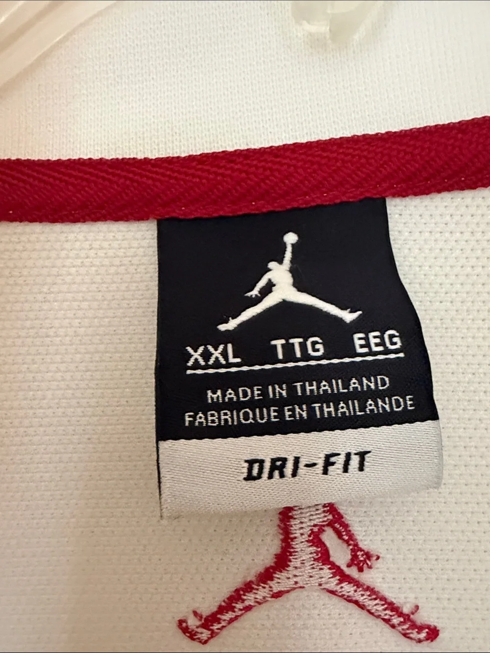 Jordan Men’s White Black and Red Colorblock Performance Jacket